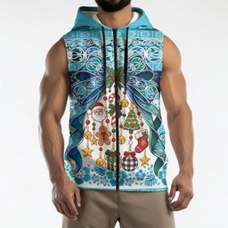 New Zealand Kowhai Ngutukaka Christmas Bow Sleeveless Zip Hoodie Meri Kirihimete