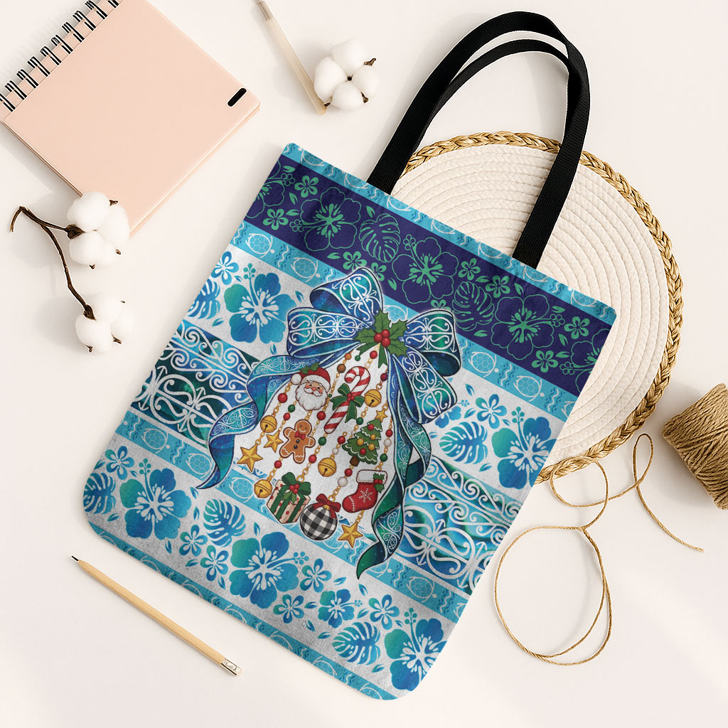 New Zealand Kowhai Ngutukaka Christmas Bow Tote Bag Meri Kirihimete