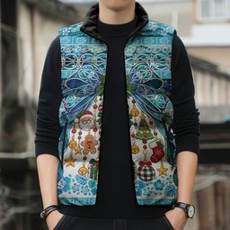 New Zealand Kowhai Ngutukaka Christmas Bow Sleeveless Puffer Jacket Meri Kirihimete