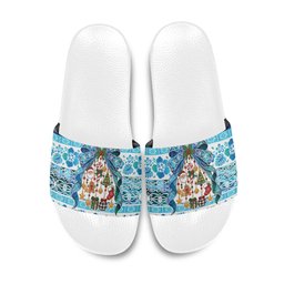 New Zealand Kowhai Ngutukaka Christmas Bow Slide Sandals Meri Kirihimete