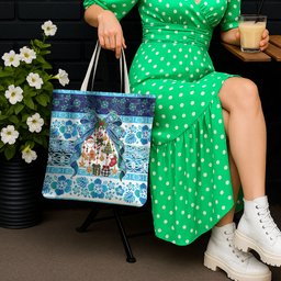 New Zealand Kowhai Ngutukaka Christmas Bow Tote Bag Meri Kirihimete