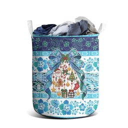 New Zealand Kowhai Ngutukaka Christmas Bow Laundry Basket Meri Kirihimete
