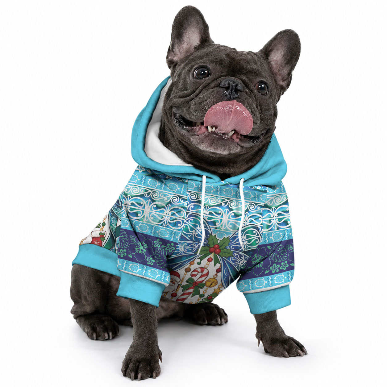 New Zealand Kowhai Ngutukaka Christmas Bow Pet Hoodie Meri Kirihimete