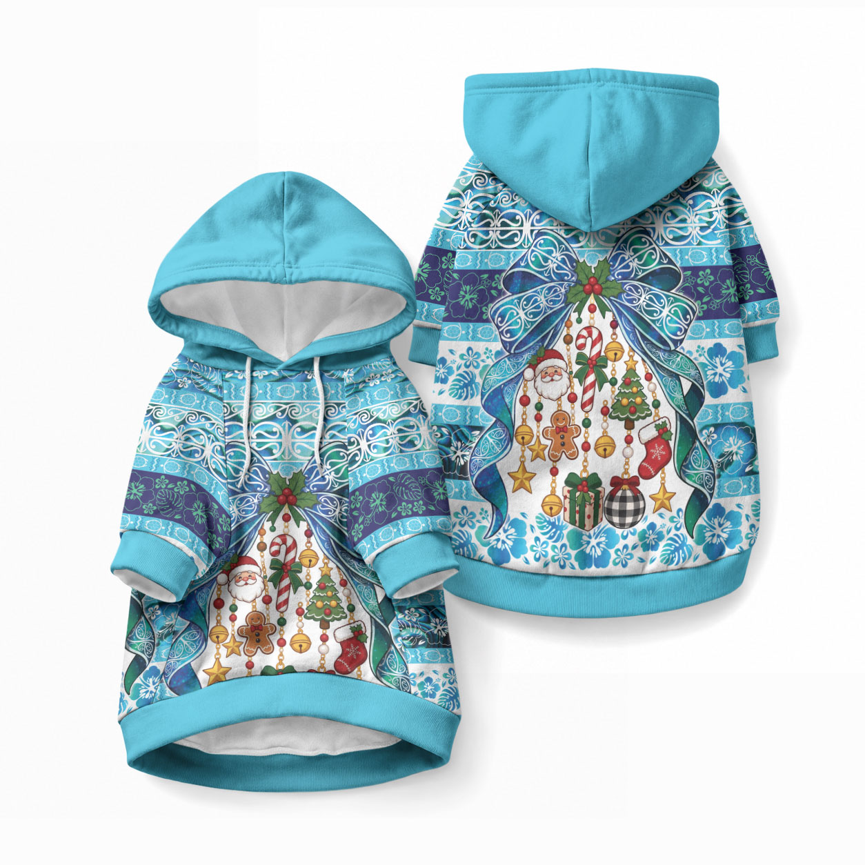 New Zealand Kowhai Ngutukaka Christmas Bow Pet Hoodie Meri Kirihimete