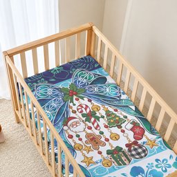 New Zealand Kowhai Ngutukaka Christmas Bow Baby Bed Cover Meri Kirihimete