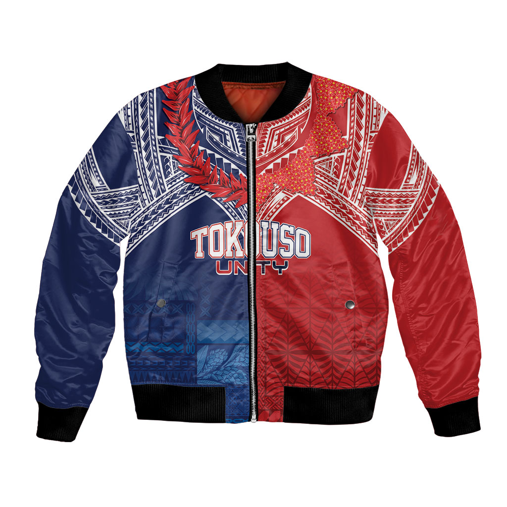 TokoUso Tonga Samoa Brothers Forever Custom Bomber Jacket Ulafala and Heilala Unity
