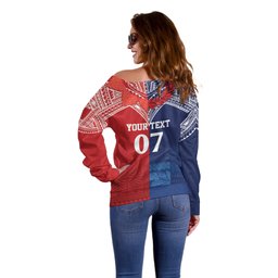 TokoUso Tonga Samoa Brothers Forever Custom Off Shoulder Sweater Ulafala and Heilala Unity