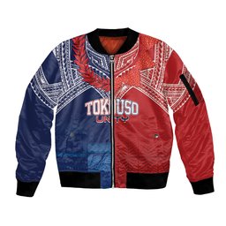 TokoUso Tonga Samoa Brothers Forever Custom Sleeve Zip Bomber Jacket Ulafala and Heilala Unity