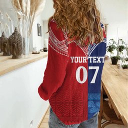 TokoUso Tonga Samoa Brothers Forever Custom Women Casual Shirt Ulafala and Heilala Unity