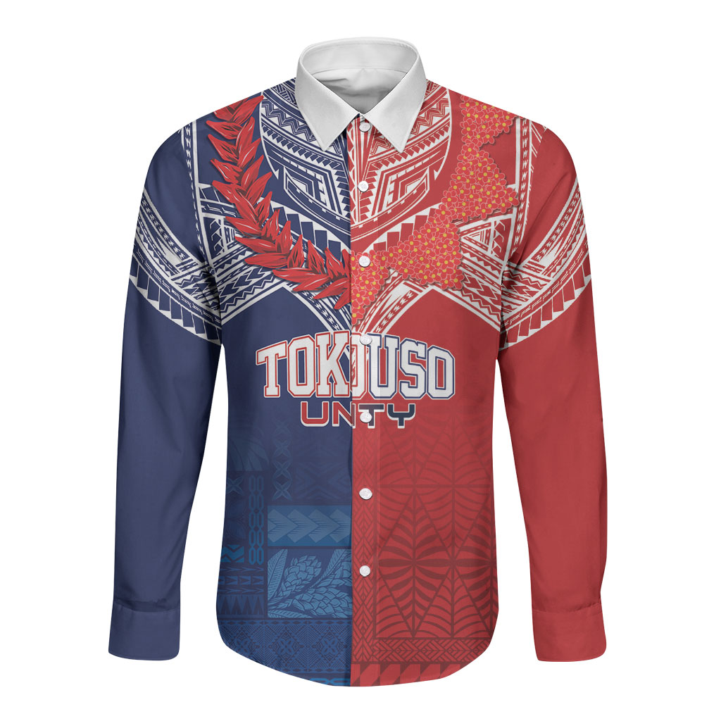 TokoUso Tonga Samoa Brothers Forever Custom Long Sleeve Button Shirt Ulafala and Heilala Unity