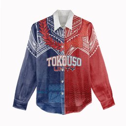 TokoUso Tonga Samoa Brothers Forever Custom Women Casual Shirt Ulafala and Heilala Unity