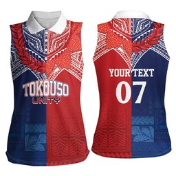 TokoUso Tonga Samoa Brothers Forever Custom Women Sleeveless Polo Shirt Ulafala and Heilala Unity