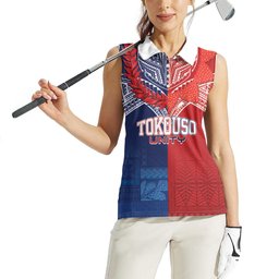 TokoUso Tonga Samoa Brothers Forever Custom Women Sleeveless Polo Shirt Ulafala and Heilala Unity