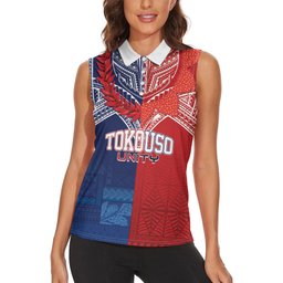 TokoUso Tonga Samoa Brothers Forever Custom Women Sleeveless Polo Shirt Ulafala and Heilala Unity