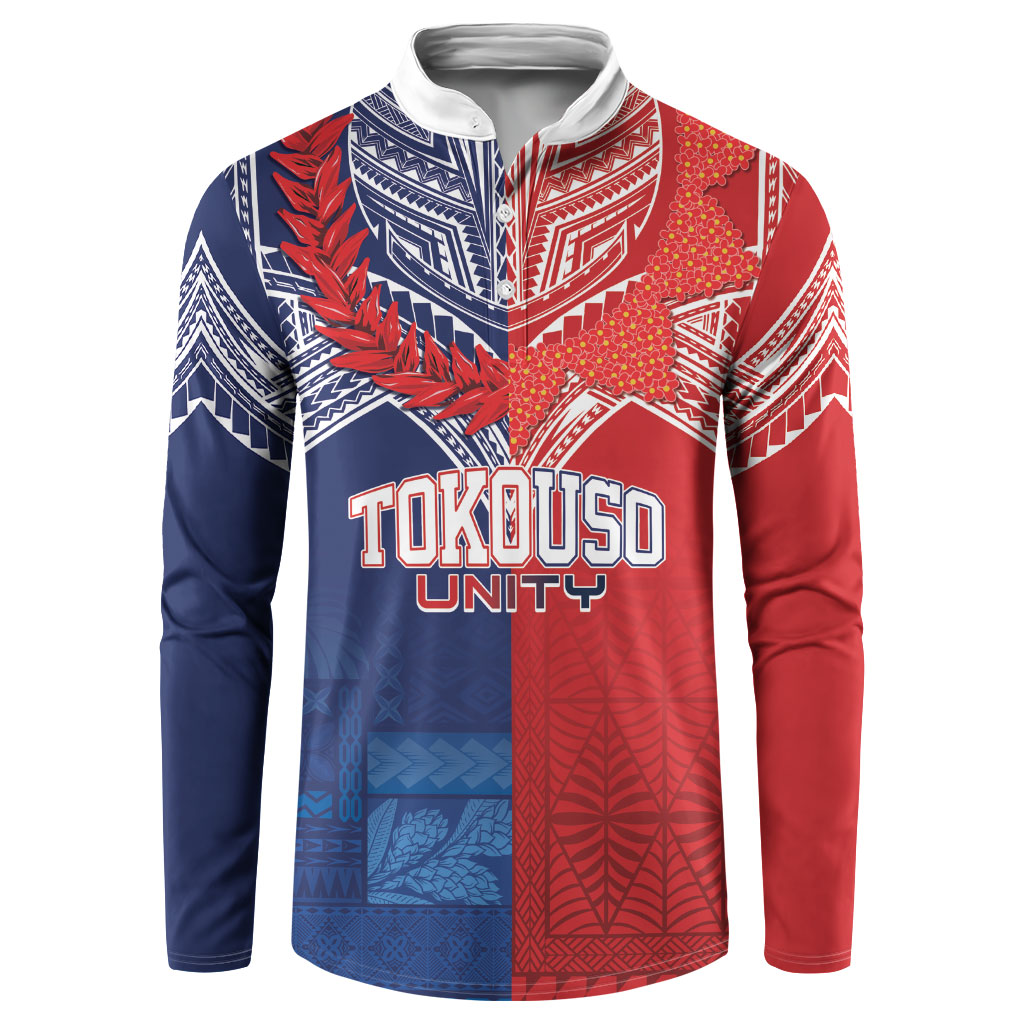 TokoUso Tonga Samoa Brothers Forever Custom Button Sweatshirt Ulafala and Heilala Unity