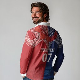 TokoUso Tonga Samoa Brothers Forever Custom Long Sleeve Polo Shirt Ulafala and Heilala Unity