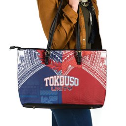 TokoUso Tonga Samoa Brothers Forever Leather Tote Bag Ulafala and Heilala Unity