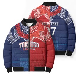 TokoUso Tonga Samoa Brothers Forever Custom Bomber Puffer Jacket Ulafala and Heilala Unity