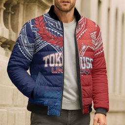 TokoUso Tonga Samoa Brothers Forever Custom Bomber Puffer Jacket Ulafala and Heilala Unity
