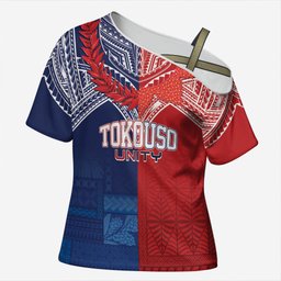 TokoUso Tonga Samoa Brothers Forever Custom Cross Shoulder Shirt Ulafala and Heilala Unity