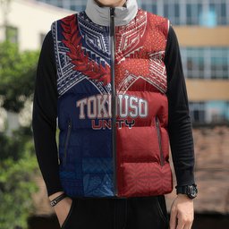 TokoUso Tonga Samoa Brothers Forever Custom Sleeveless Puffer Jacket Ulafala and Heilala Unity