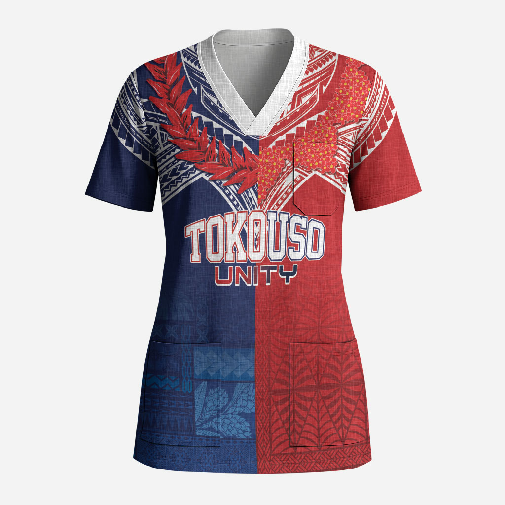 TokoUso Tonga Samoa Brothers Forever Custom Scrub Top Ulafala and Heilala Unity