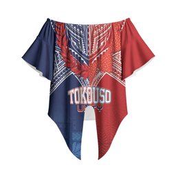 TokoUso Tonga Samoa Brothers Forever Custom Off Shoulder Wrap Waist Top Ulafala and Heilala Unity
