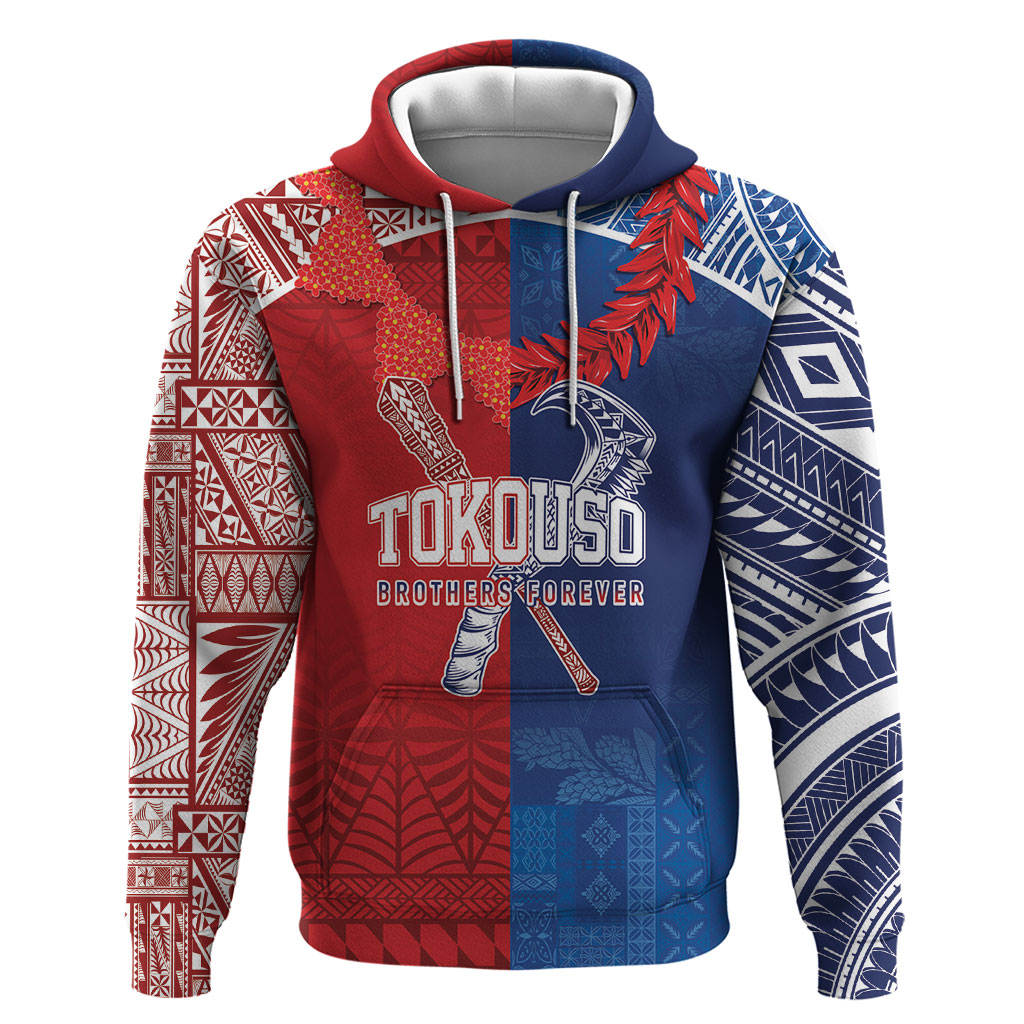TokoUso Custom Tonga and Samoa Hoodie Warriors War Clubs