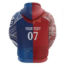 TokoUso Custom Tonga and Samoa Zip Hoodie Warriors War Clubs