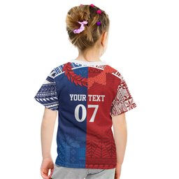 TokoUso Custom Tonga and Samoa Kid T Shirt Warriors War Clubs