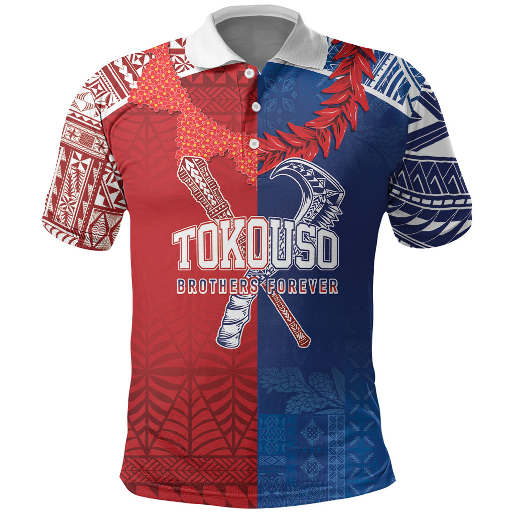 TokoUso Custom Tonga and Samoa Polo Shirt Warriors War Clubs
