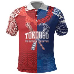 TokoUso Custom Tonga and Samoa Polo Shirt Warriors War Clubs