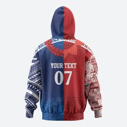 TokoUso Custom Tonga and Samoa Zip Hoodie Warriors War Clubs