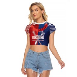 TokoUso Custom Tonga and Samoa Raglan Cropped T Shirt Warriors War Clubs
