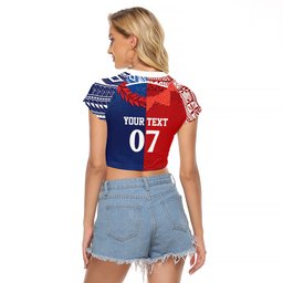 TokoUso Custom Tonga and Samoa Raglan Cropped T Shirt Warriors War Clubs