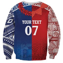 TokoUso Custom Tonga and Samoa Sweatshirt Warriors War Clubs
