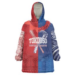 TokoUso Custom Tonga and Samoa Wearable Blanket Hoodie Warriors War Clubs