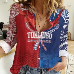 TokoUso Custom Tonga and Samoa Women Casual Shirt Warriors War Clubs