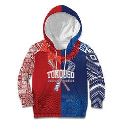 TokoUso Custom Tonga and Samoa Kid Hoodie Warriors War Clubs