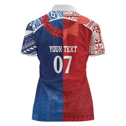 TokoUso Custom Tonga and Samoa Women Polo Shirt Warriors War Clubs