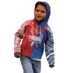 TokoUso Custom Tonga and Samoa Kid Hoodie Warriors War Clubs