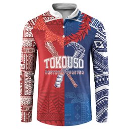 TokoUso Custom Tonga and Samoa Button Sweatshirt Warriors War Clubs