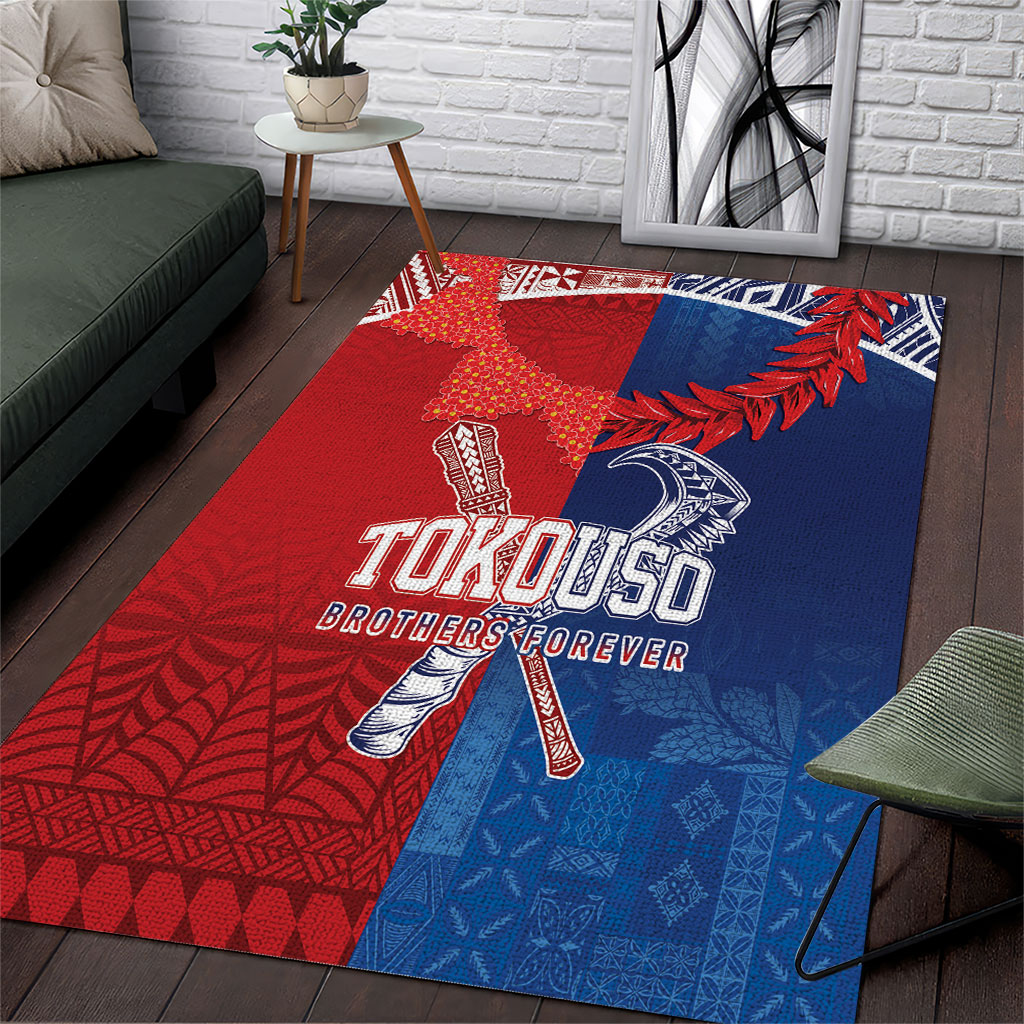 TokoUso Tonga and Samoa Area Rug Warriors War Clubs