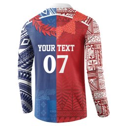 TokoUso Custom Tonga and Samoa Button Sweatshirt Warriors War Clubs
