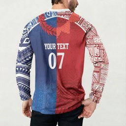 TokoUso Custom Tonga and Samoa Button Sweatshirt Warriors War Clubs