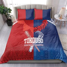 TokoUso Tonga and Samoa Bedding Set Warriors War Clubs
