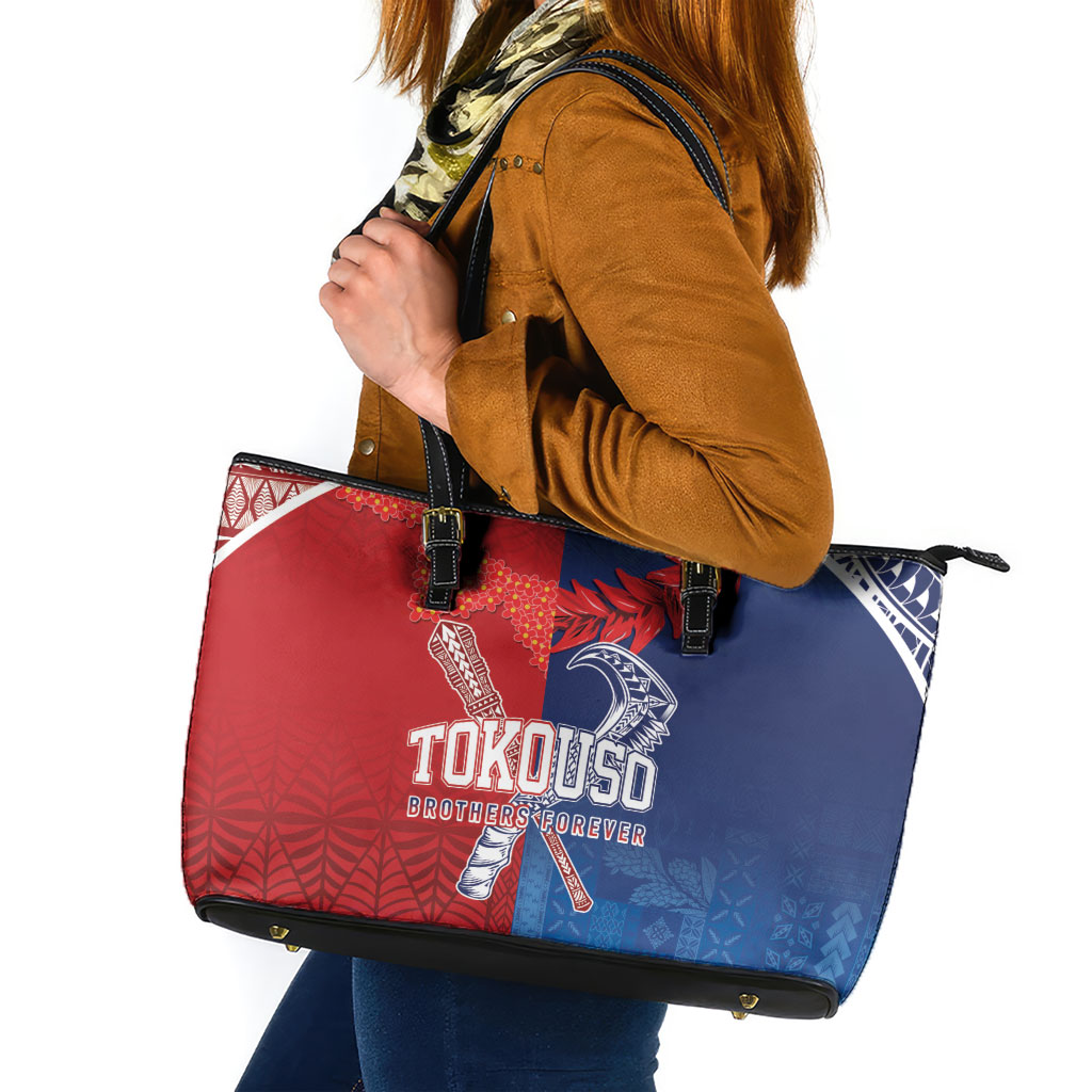 TokoUso Tonga and Samoa Leather Tote Bag Warriors War Clubs