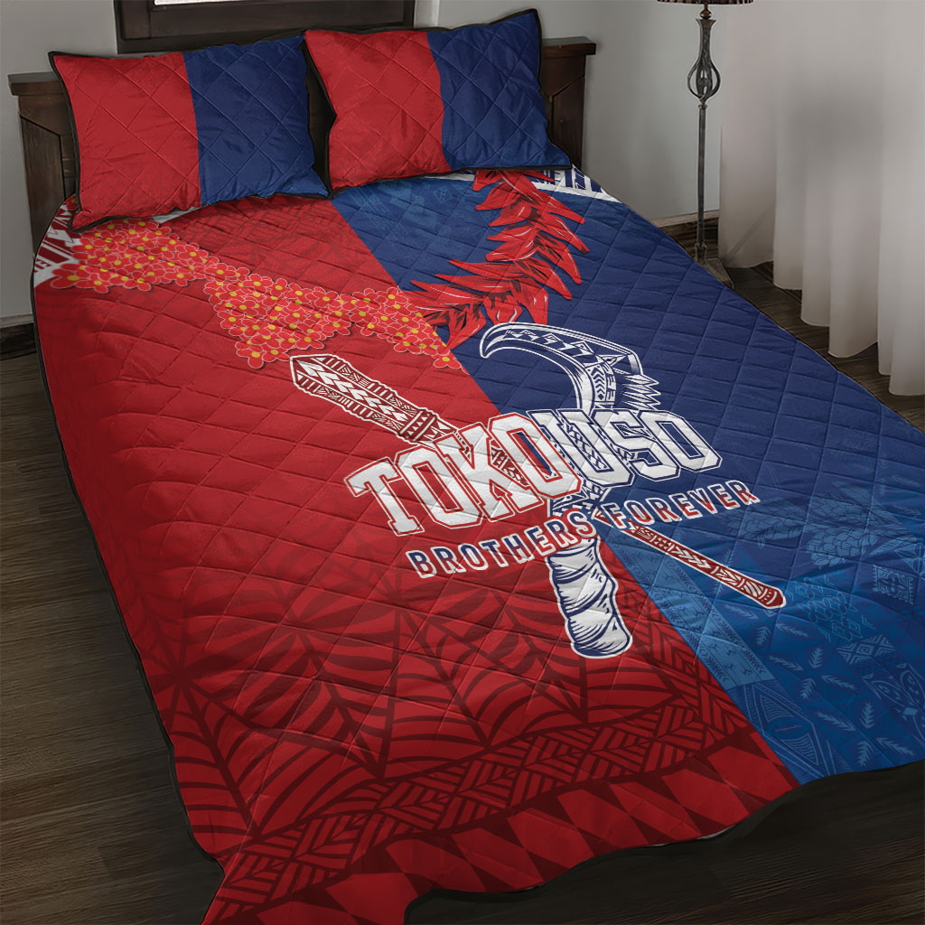 TokoUso Tonga and Samoa Quilt Bed Set Warriors War Clubs