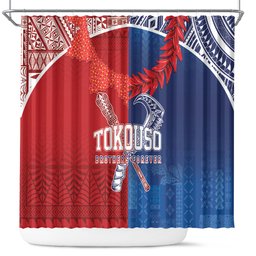 TokoUso Tonga and Samoa Shower Curtain Warriors War Clubs