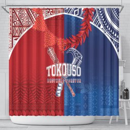 TokoUso Tonga and Samoa Shower Curtain Warriors War Clubs